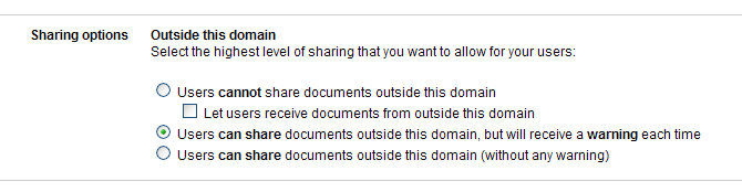 Google Apps - Doc Publish Settings
